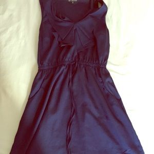 Womens Navy blue ruffle dress